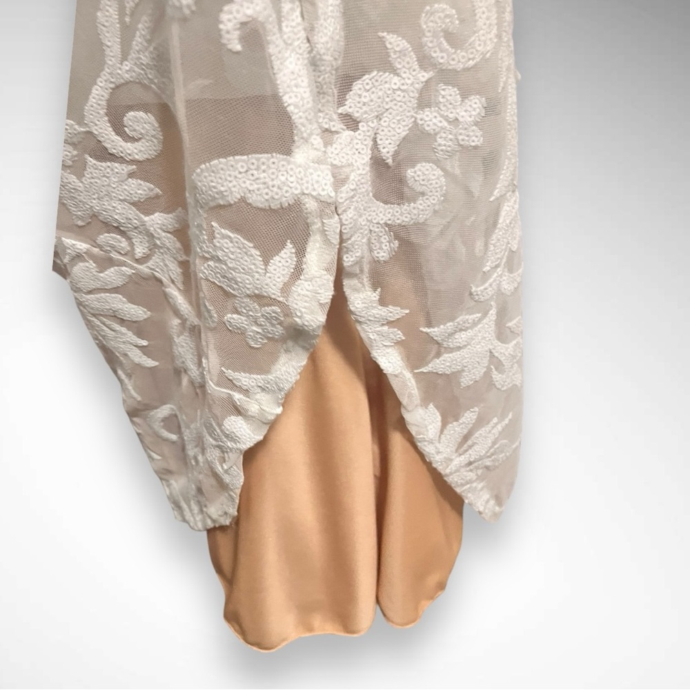 CITY TRIANGLES Ivory Embroidered Sequin Short Fit-and-Flare Dress Size 2‎ | EUC - Picture 8 of 10